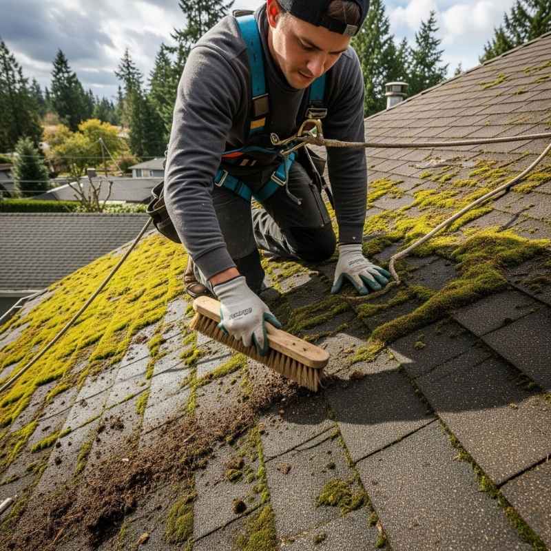 Moss removal Exterior house cleaning Seattle